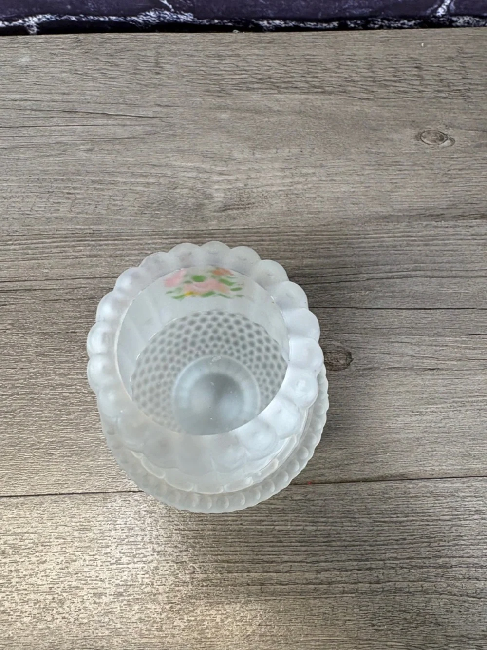 Fairy Courting Lamp White Floral Frosted Glass Candle Lamp - Picture 8 of 10